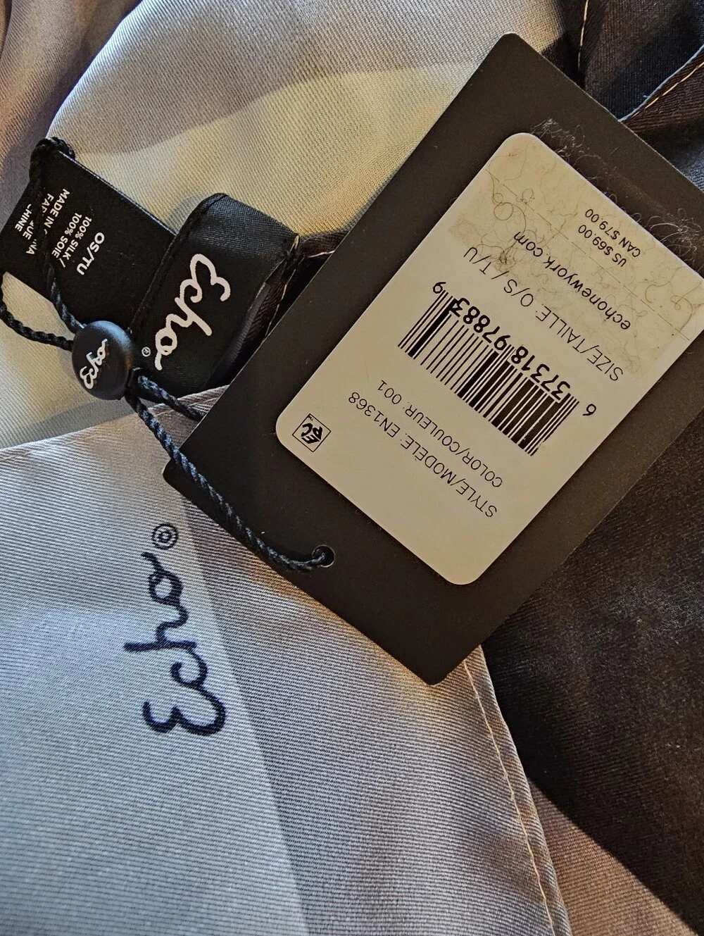 Echo Color Theory Oblong Silk Scarf NWT